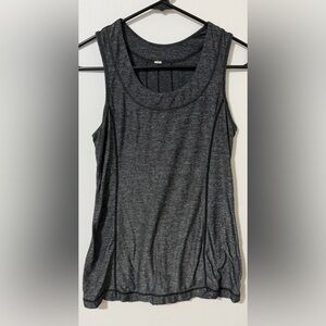 Lululemon Black Heathered Sleeveless Workout Tank Top Open Back Detail